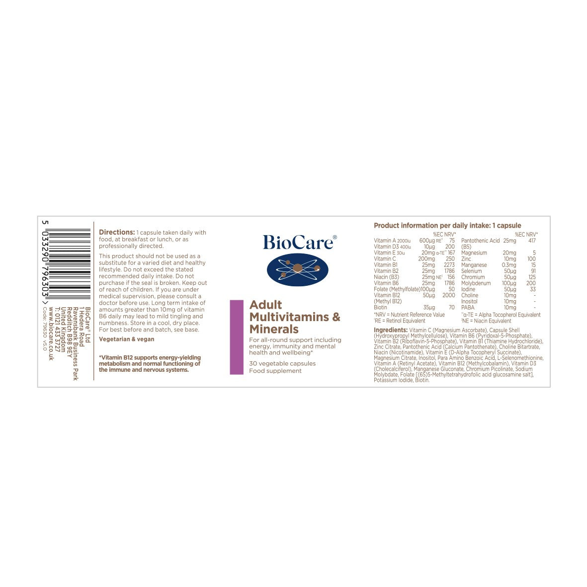 BioCare Adult Multivitamins and Minerals