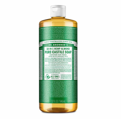 Dr Bronner's Magic Soaps 18-in-1 Hemp Almond Pure-Castile Liquid Soap