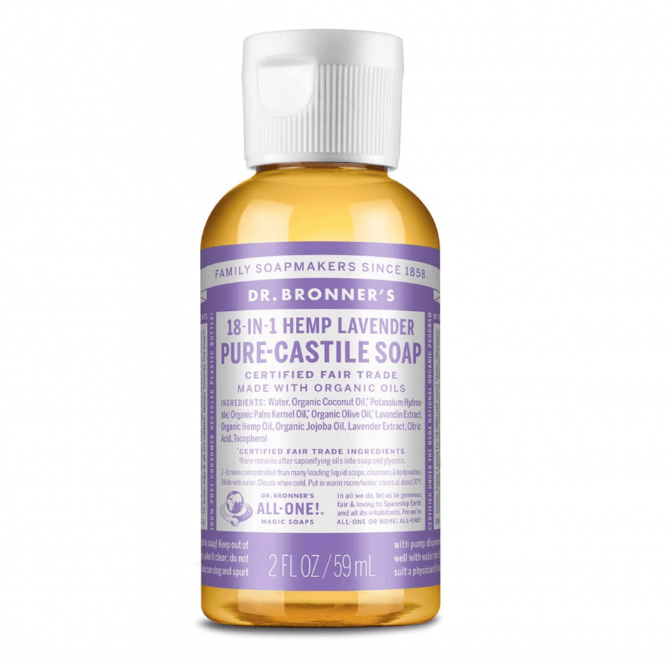 Dr Bronner's Magic Soaps 18-in-1 Hemp Lavender Pure-Castile Liquid Soap 60ml - Approved Vitamins