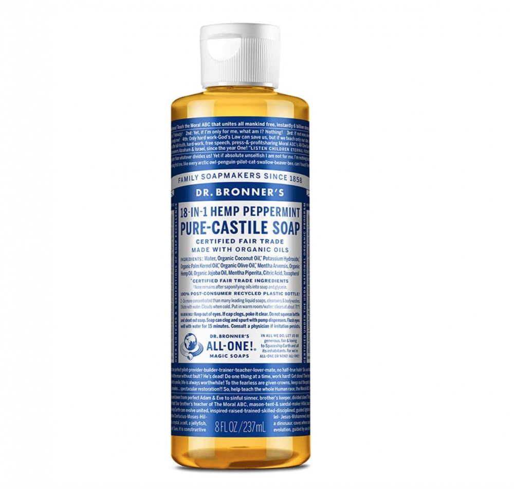 Dr Bronner's Magic Soaps 18-in-1 Hemp Peppermint Pure-Castile Liquid Soap