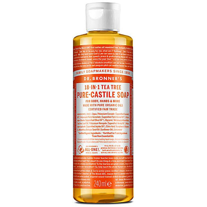 Dr Bronner's Magic Soaps 18-in-1 Hemp Tea Tree Pure-Castile Liquid Soap